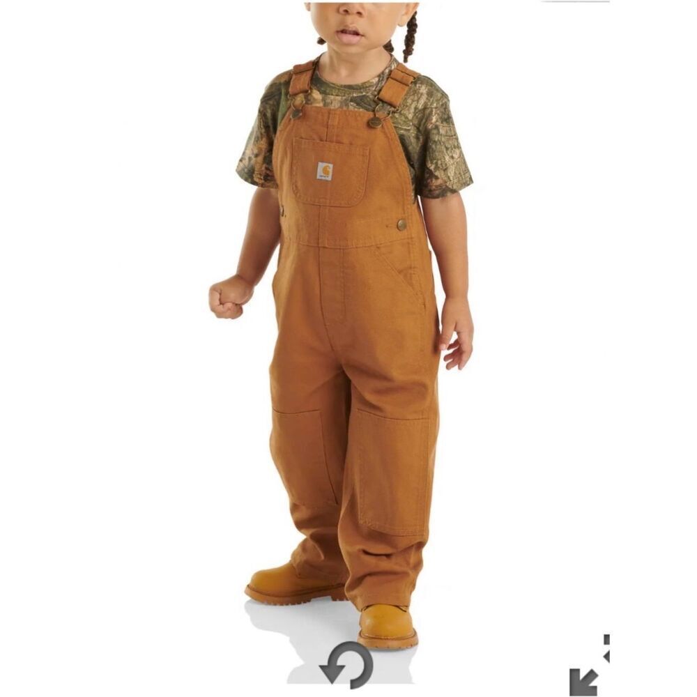 Carhartt Kids' Brown/Tan Duck Bib Overalls
